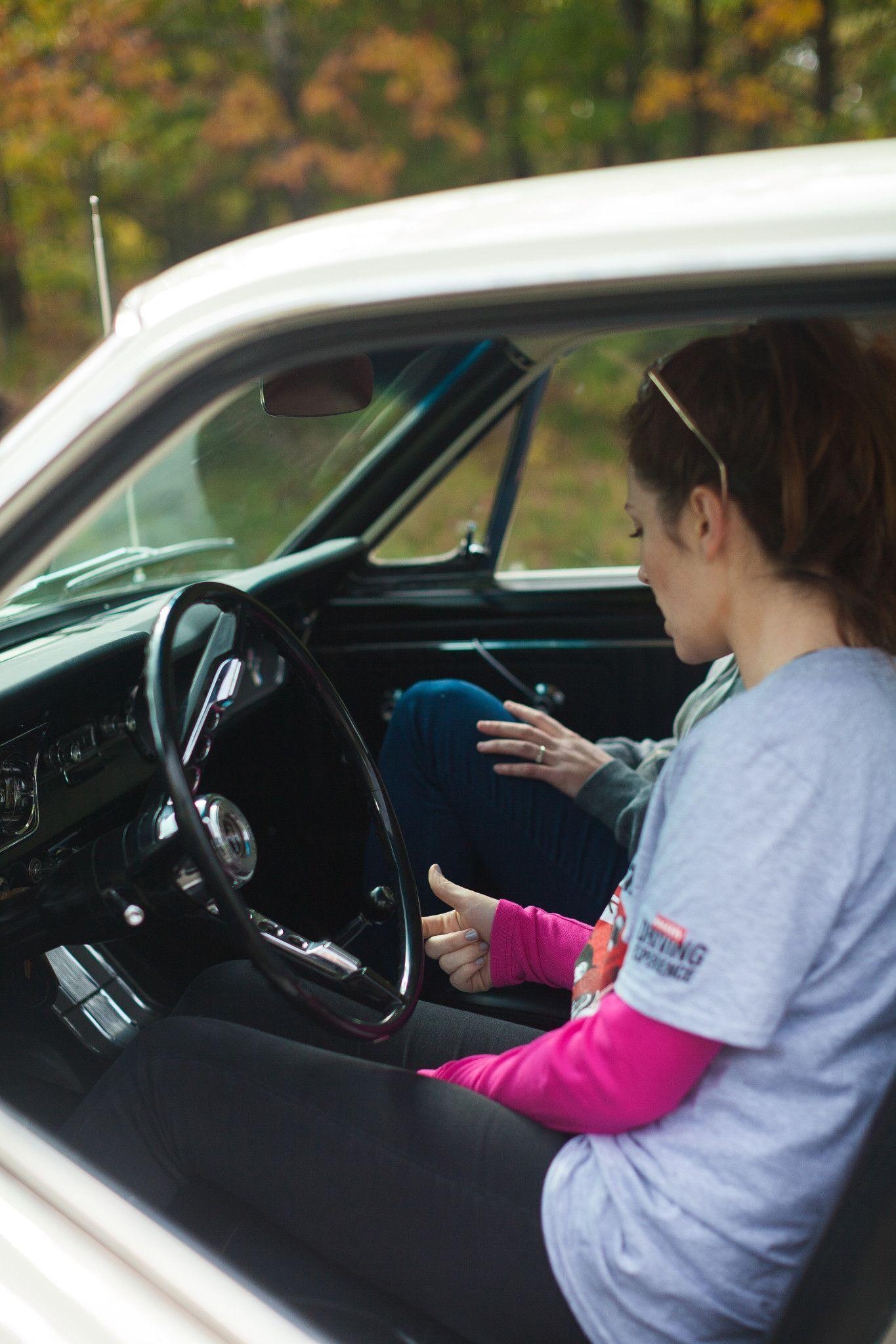 a woman in the car
